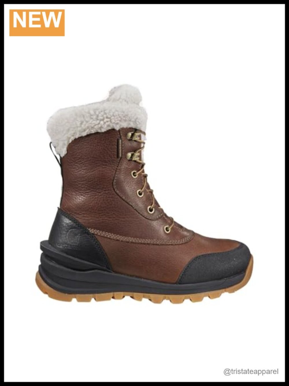 Waterproof Insulated Lace-Up Winter Boots with Leather Upper
